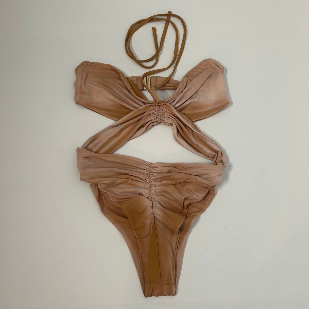 RIOT SWIM PHOENIX ONE PIECE SWIMSUIT OMBRÉ BEIGE MEDIUM